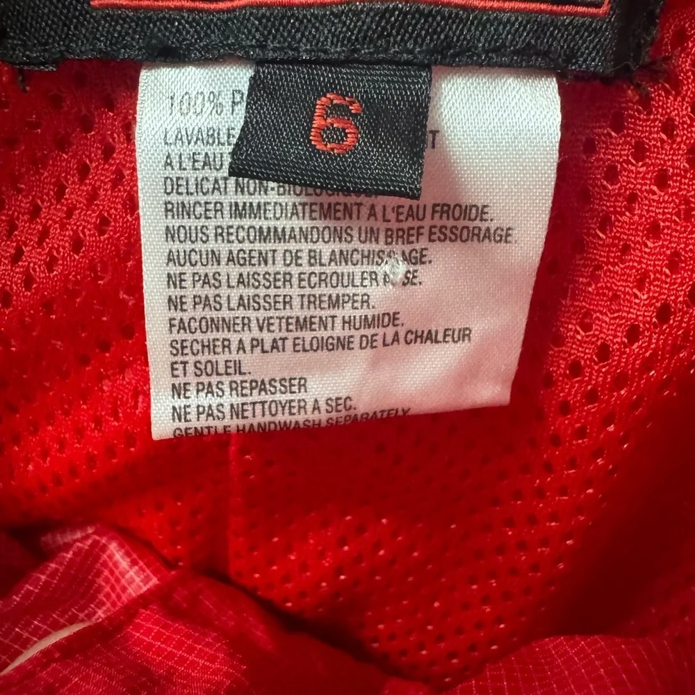 Simon Chang Red Hooded Vest with Ruffle Detail size 6 - Picture 5 of 7